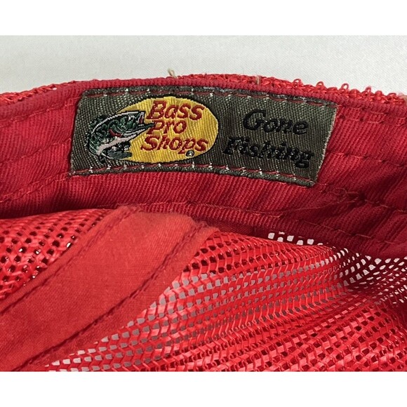 Vintage Bass Pro Shops Red Trucker Snapback Adjustable Hat - Picture 9 of 10